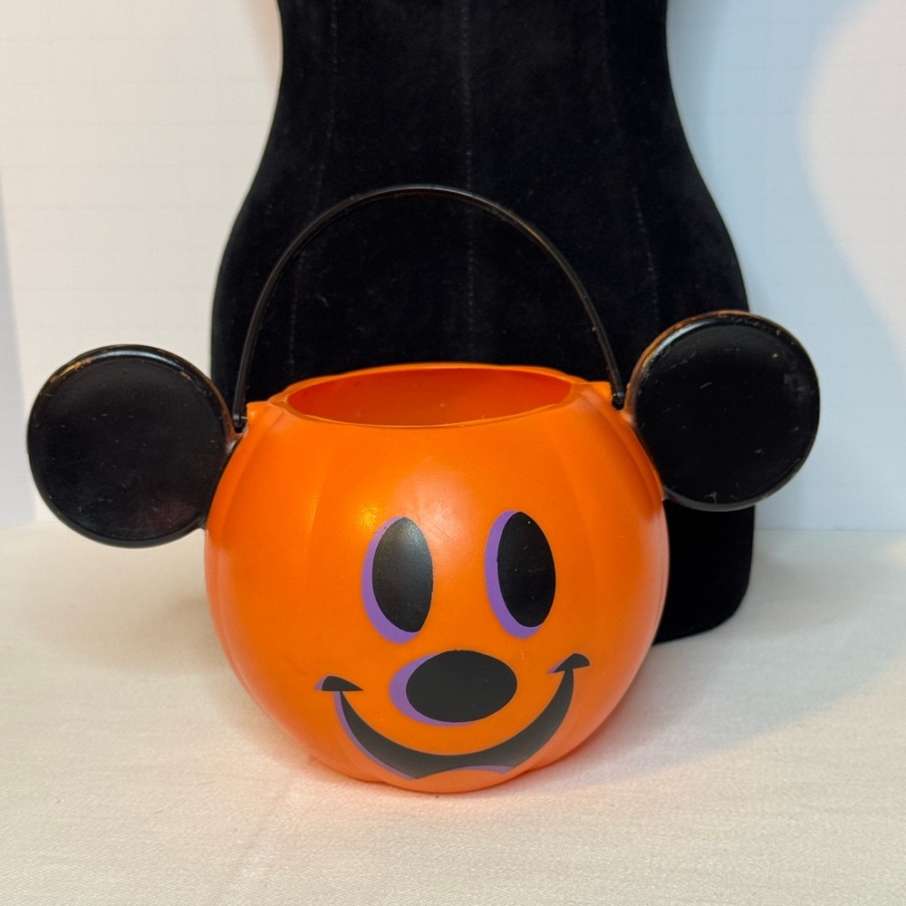 Disney Mickey ears pumpkin 7” x 6” home decor vtg